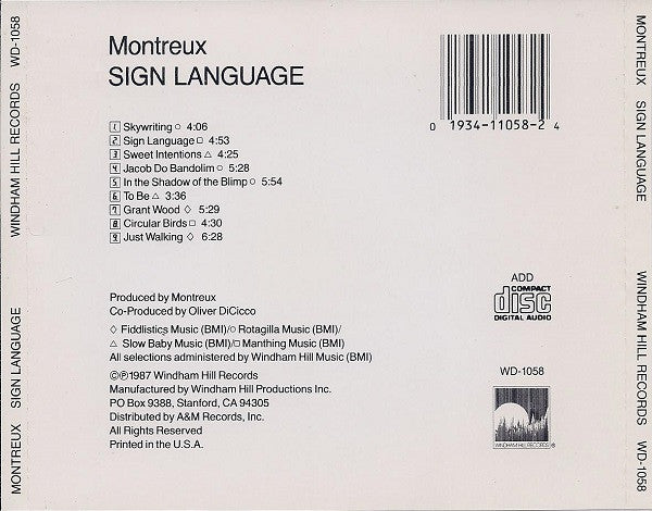 Montreux : Sign Language (CD, Album)