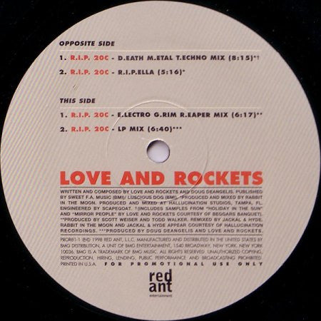 Love And Rockets : R.I.P. 20C (12", Promo)