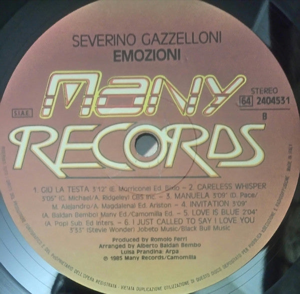 Severino Gazzelloni : Emozioni (LP, Album)