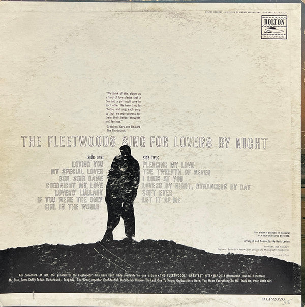 The Fleetwoods : Sing For Lovers By Night (LP, Mono)