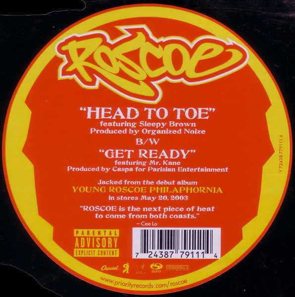 Roscoe : Head To Toe / Get Ready (12", Single)