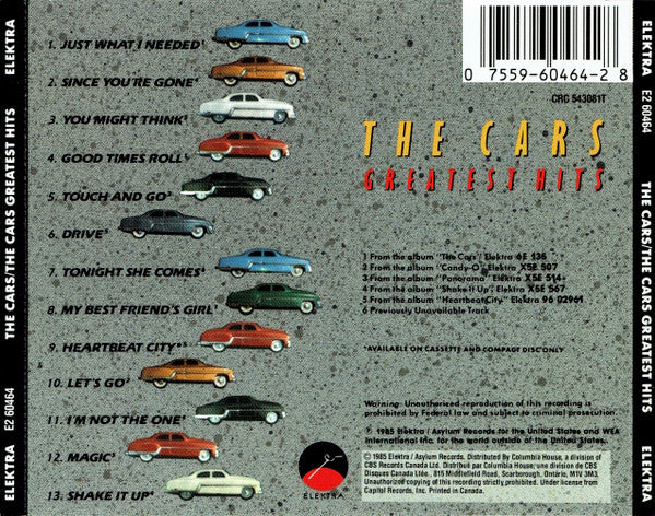 The Cars : The Cars Greatest Hits (CD, Comp, Club)