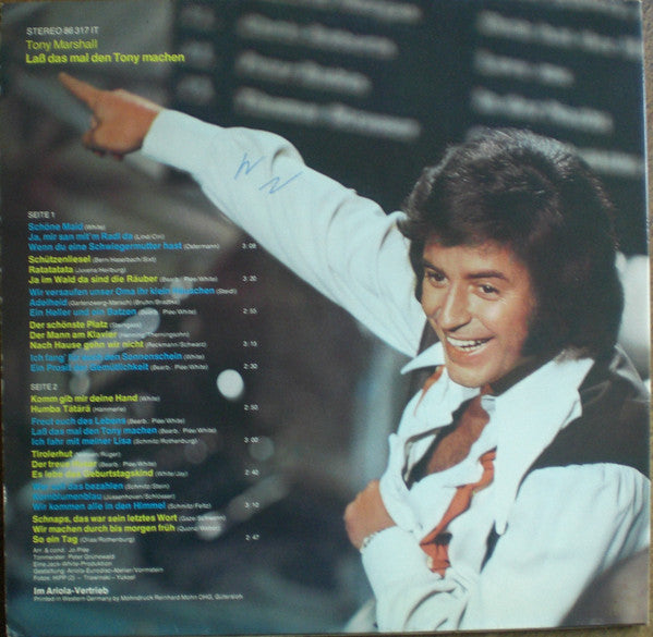 Tony Marshall : Laß Das Mal Den Tony Machen! Tony Marshall Singt 28 Stimmungslieder Non Stop (LP, Album, Far)