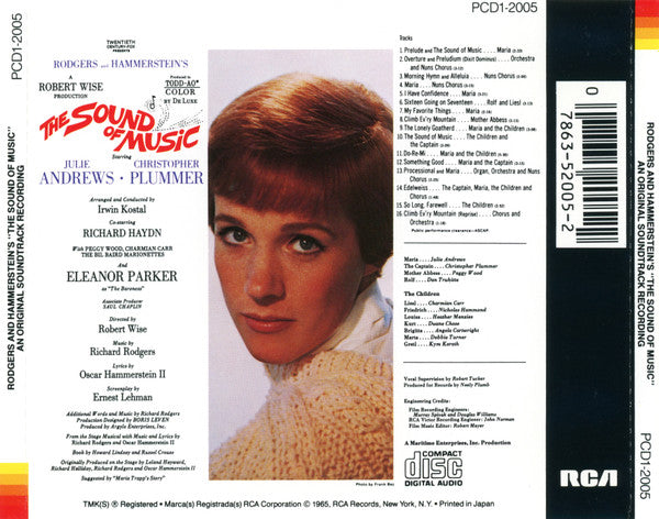 Rodgers and Hammerstein* Starring Julie Andrews - Christopher Plummer Conducted By Irwin Kostal : The Sound Of Music (An Original Soundtrack Recording) (CD, Album, RE, Den)