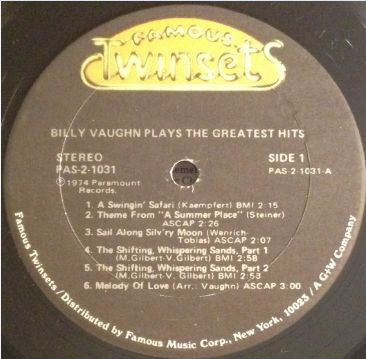 Billy Vaughn : Billy Vaughn Plays The Greatest Hits (2xLP, Comp, Gat)