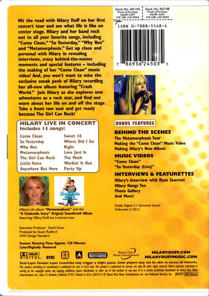 Hilary Duff : The Girl Can Rock (DVD-V, Enh, Multichannel, NTSC)