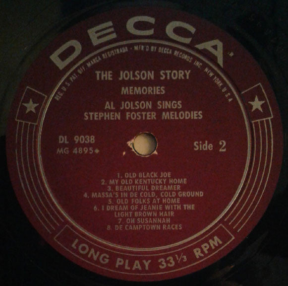 Al Jolson : The Jolson Story - Memories ... (LP)