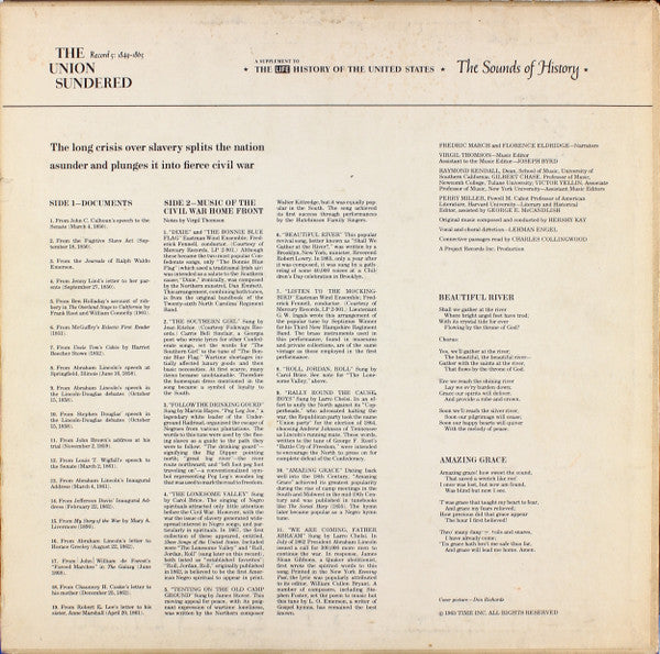 Various : The Sounds Of History Record 5: 1849-1865 / The Union Sundered (LP, Mono)