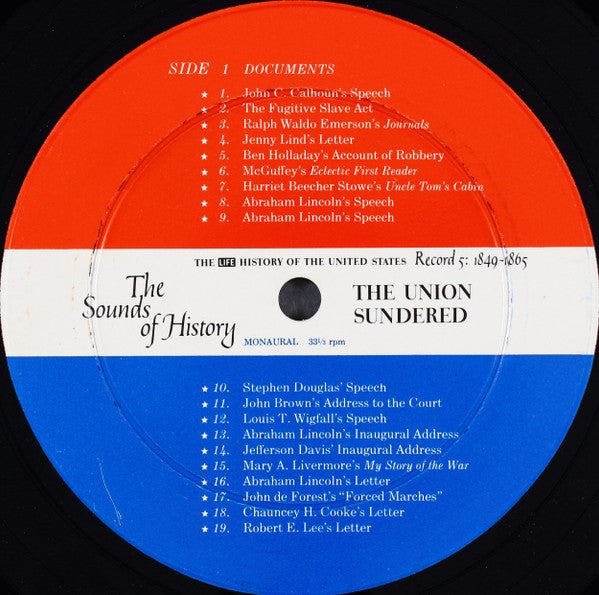 Various : The Sounds Of History Record 5: 1849-1865 / The Union Sundered (LP, Mono)