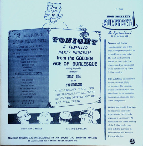 "Bald" Bill Hagan And His Trocaderons : Music To Strip By (LP, Album)