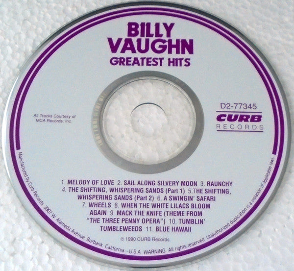 Billy Vaughn : Greatest Hits (CD, Comp)