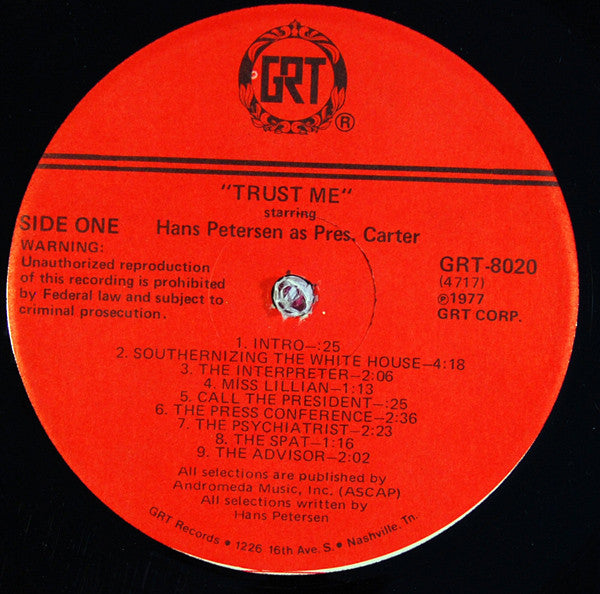 Hans Petersen (3) : "Trust Me" - A New Live Comedy Album Recorded Almost In Georgia (LP)