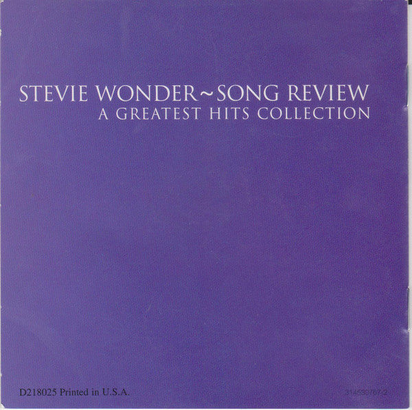 Stevie Wonder : Song Review - A Greatest Hits Collection (2xCD, Comp, Club, BMG)