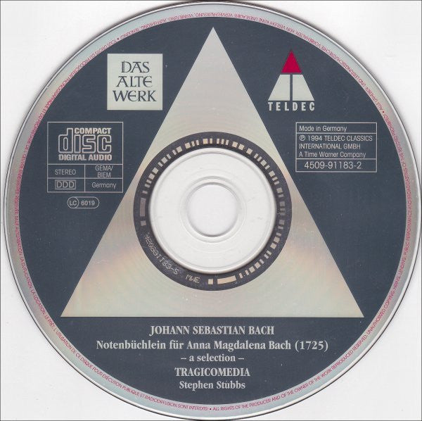Johann Sebastian Bach - Tragicomedia, Stephen Stubbs : Notenbüchlein Für Anna Magdalena Bach – A Selection – (CD)