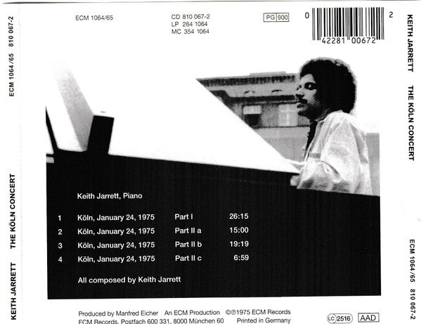 Keith Jarrett : The Köln Concert (CD, Album, RE)