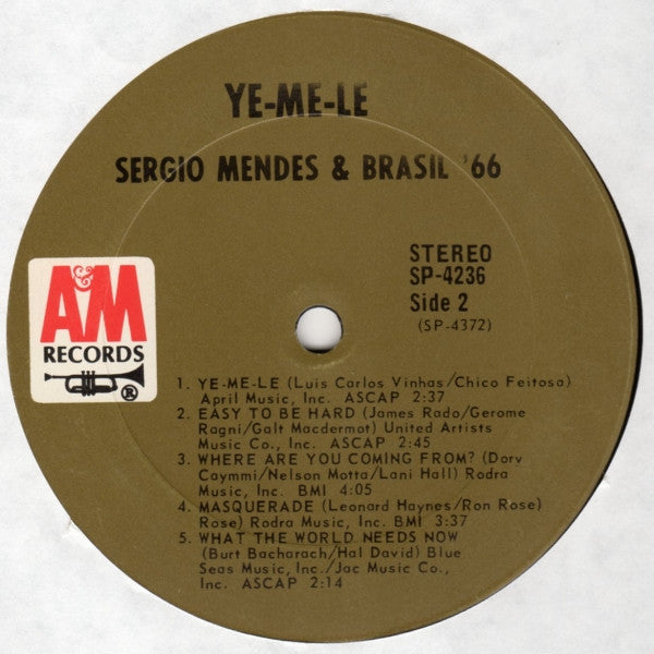 Sergio Mendes & Brasil '66* : Ye-Me-Le (LP, Album)