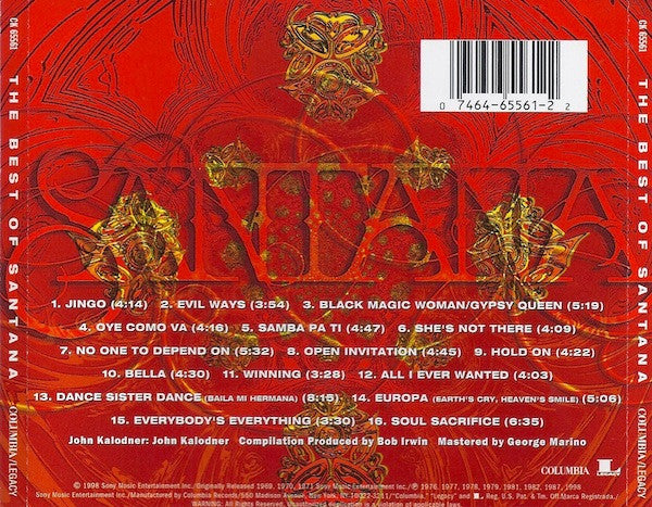 Santana : The Best Of Santana (CD, Comp, RM)