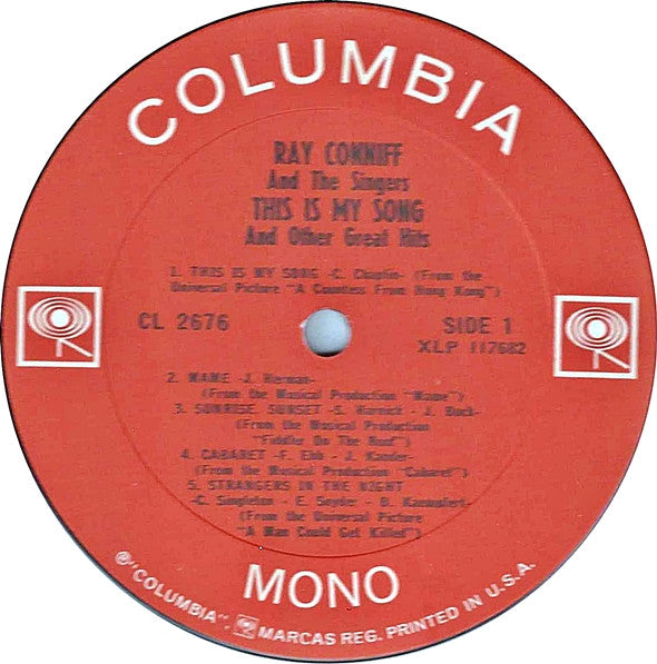Ray Conniff And The Singers : This Is My Song And Other Great Hits (LP, Album, Mono)