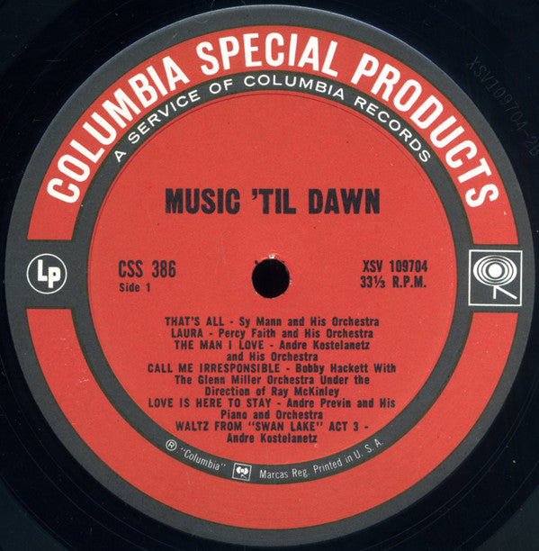 Various : Music 'Til Dawn (LP, Comp)