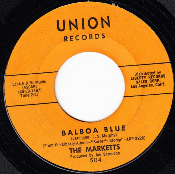 The Marketts : Balboa Blue / Stompede (7", Single, Styrene, Mon)
