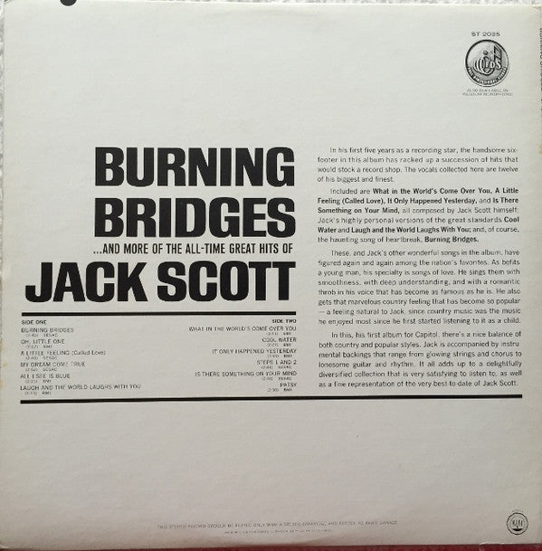 Jack Scott : Burning Bridges (LP, Album)