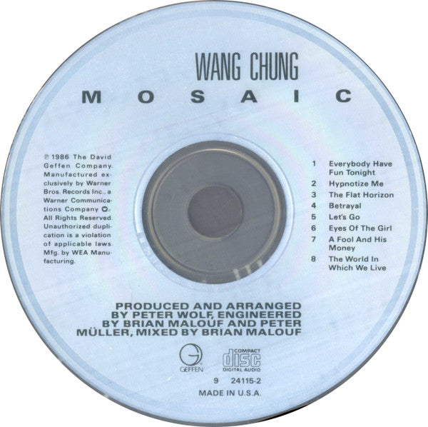 Wang Chung : Mosaic (CD, Album, RE)