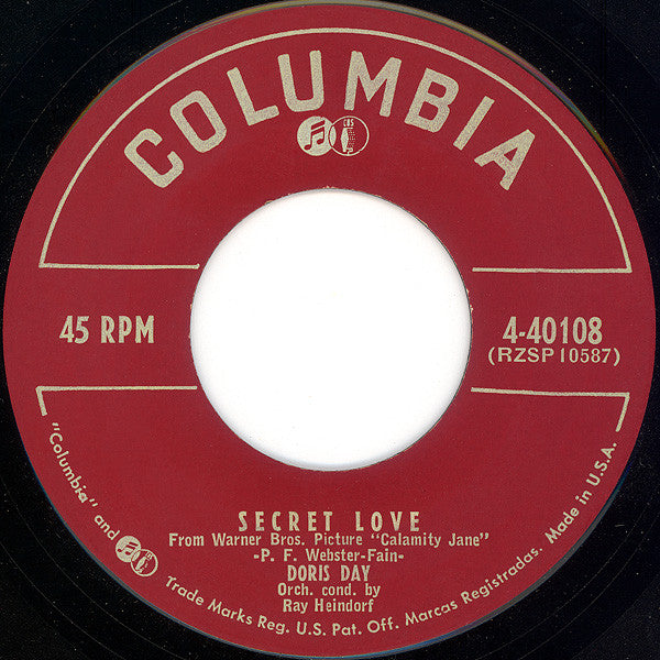 Doris Day : Secret Love / The Deadwood Stage (Whip-Crack - Away!) (7", Single, Bri)