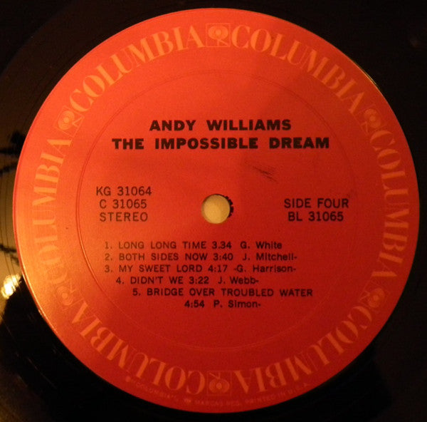 Andy Williams : The Impossible Dream (2xLP, Album, Comp, Gat)