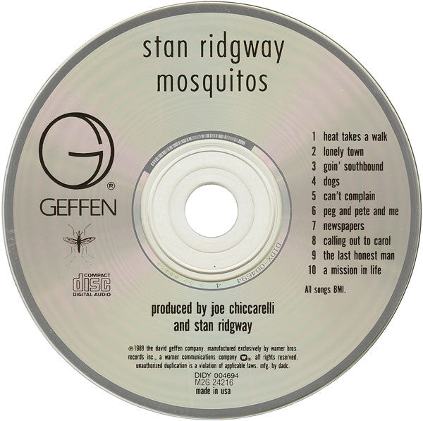 Stan Ridgway : Mosquitos (CD, Album, Club, Col)