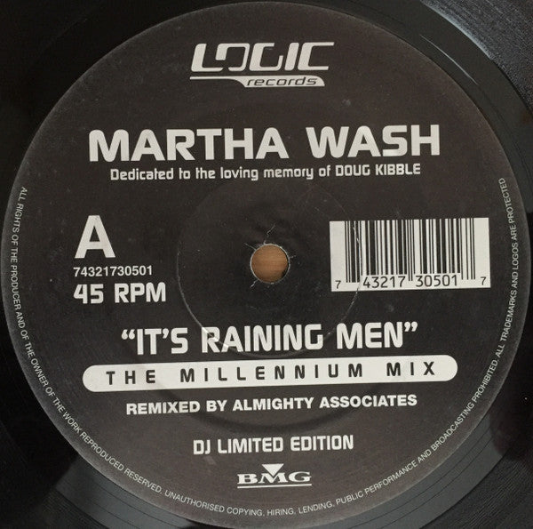 Martha Wash : It's Raining Men (The Millennium Mix) (12", Ltd)