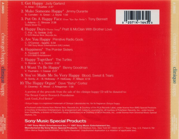 Various : C'mon Get Happy. Clinique Happy. (CD, Comp)