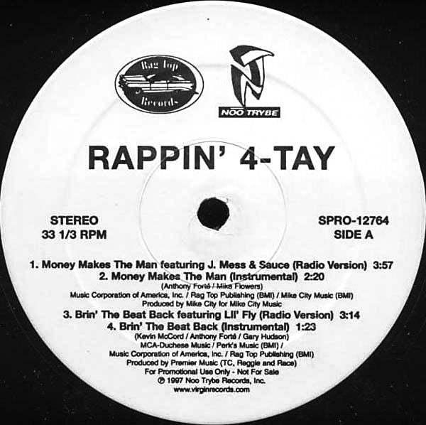 Rappin' 4-Tay : Money Makes The Man (12", Promo)