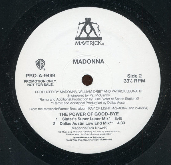 Madonna : The Power Of Good-Bye (12", Promo)