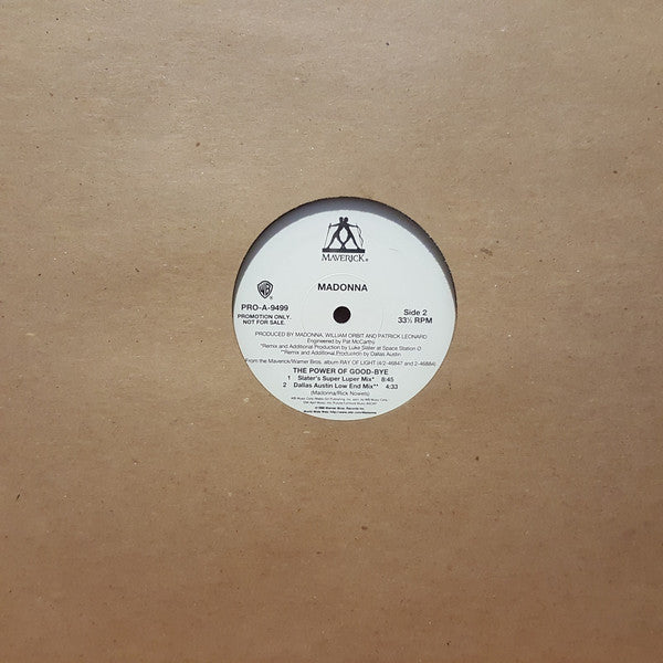 Madonna : The Power Of Good-Bye (12", Promo)