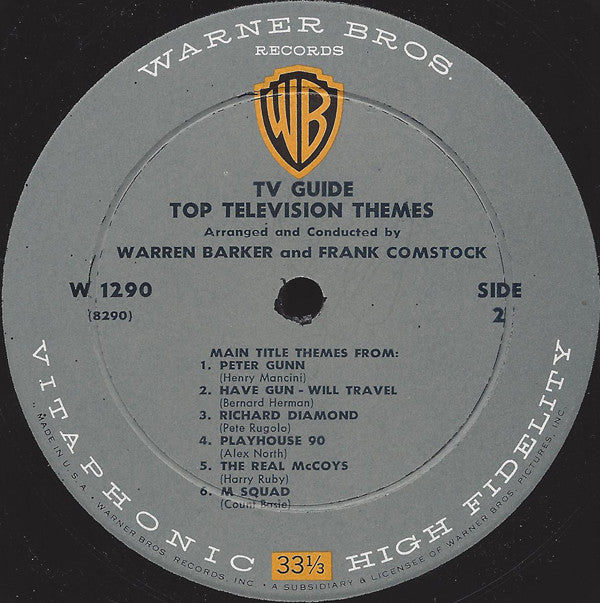 Warren Barker And Frank Comstock : TV Guide Top Television Themes (LP, Album, Mono)