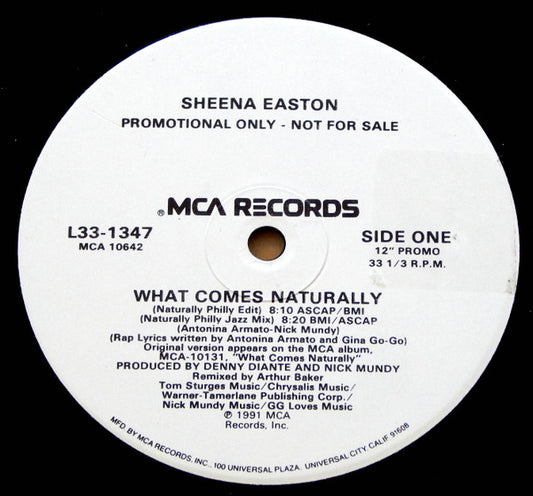 Sheena Easton : What Comes Naturally (12", Promo)