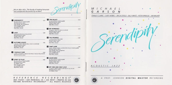 Michael Garson* : Serendipity (CD, Album)