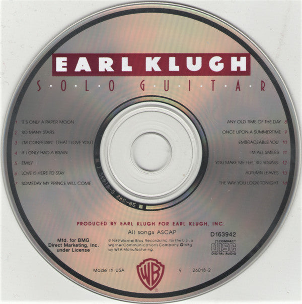 Earl Klugh : Solo Guitar (CD, Album, Club)