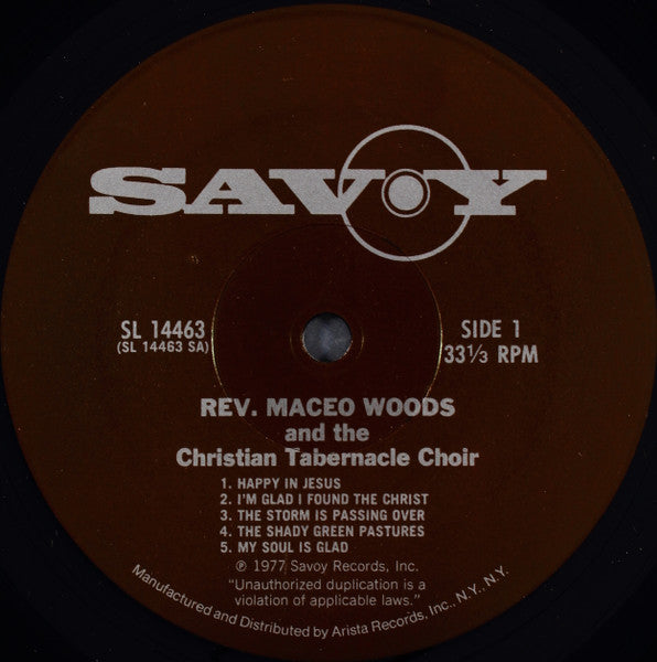 Rev. Maceo Woods And The Christian Tabernacle Concert Choir* : Happy In Jesus (LP)