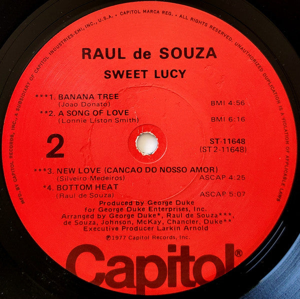 Raul De Souza : Sweet Lucy (LP, Album, Jac)