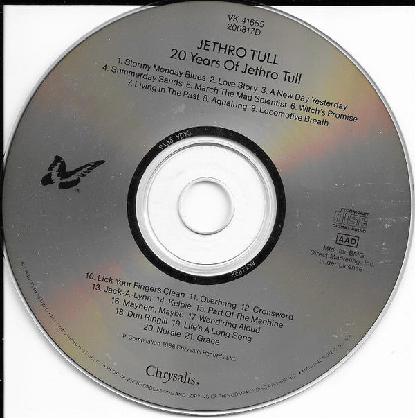 Jethro Tull : 20 Years Of Jethro Tull (CD, Comp, Club)