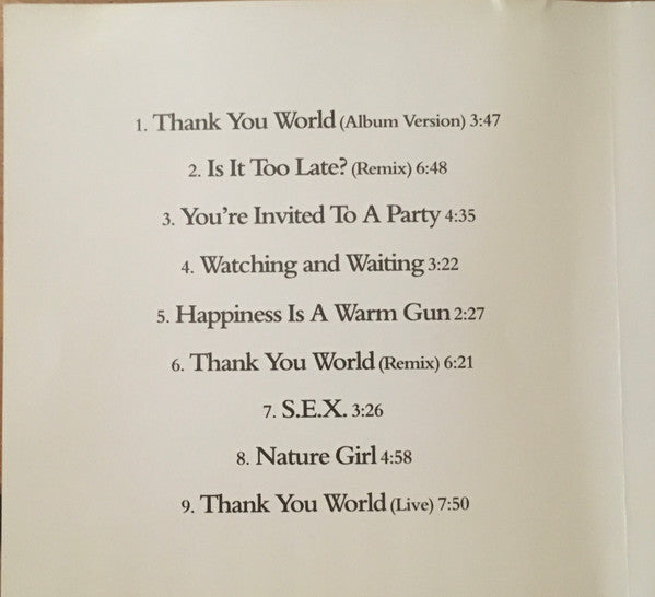 World Party : Thank You World (CD, Comp)