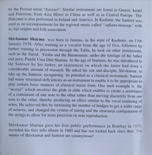 Pandit Shiv Kumar Sharma with Rahul Sharma (2) : The Golden Heritage (CD, Album)