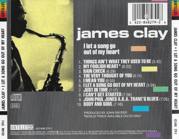 James Clay : I Let A Song Go Out Of My Heart (CD, Album)