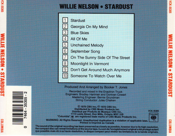 Willie Nelson : Stardust (CD, Album)