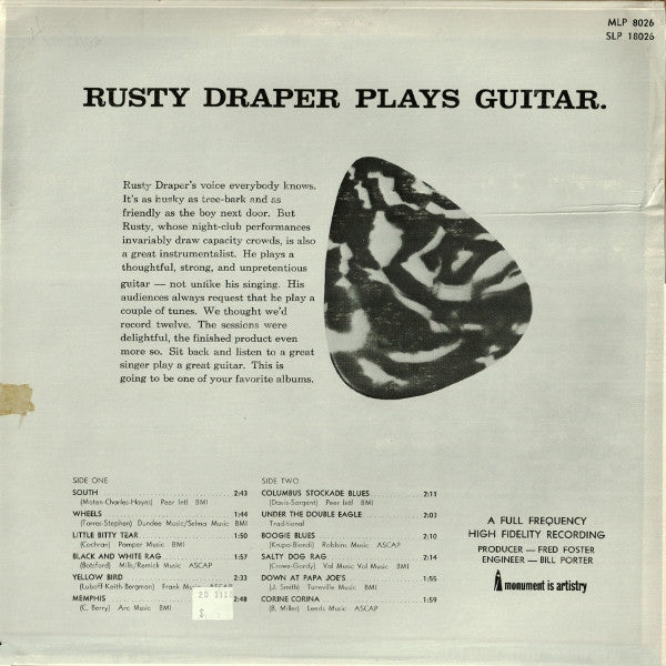 Rusty Draper : Plays Guitar (LP, Album)