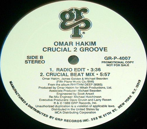 Omar Hakim : Crucial 2 Groove (12", Promo)