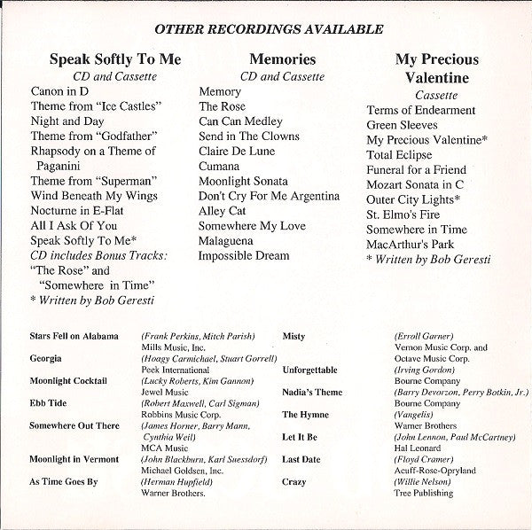 Bob Geresti : Moonlight & Love Songs (CD)