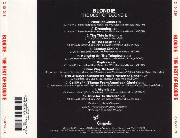 Blondie : The Best Of Blondie (CD, Comp, Club, RE)