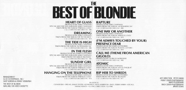 Blondie : The Best Of Blondie (CD, Comp, Club, RE)